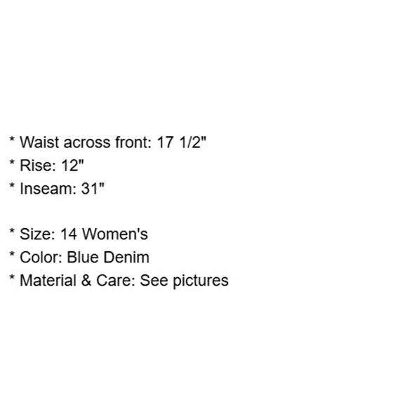 Guide Series Jeans Womens 14 Fleece Lined Blue Denim Straight Leg High Rise - Picture 5 of 11